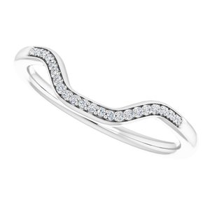 14K White .06 CTW Diamond Band for 7x5 mm Emerald Ring - BN & CO JEWELRY