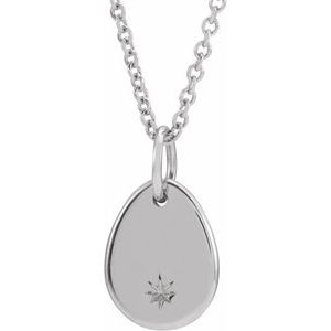 Sterling Silver Pear Customizable Starburst 16-18" Necklace - BN & CO JEWELRY