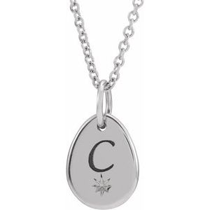 Sterling Silver Pear Customizable Starburst 16-18" Necklace - BN & CO JEWELRY