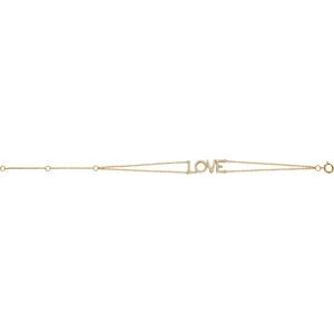 14K Yellow 1/4 CTW Natural Diamond Love 5-7" Bracelet - BN & CO JEWELRY