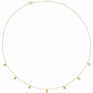 14K Yellow Heart 7-Station 16-18" Necklace - BN & CO JEWELRY