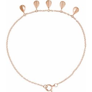 14K Rose Geometric 5-Station 7" Bracelet - BN & CO JEWELRY