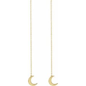 14K Yellow Crescent Chain Earrings - BN & CO JEWELRY