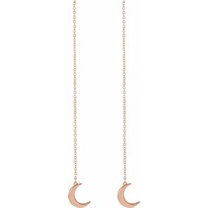 14K Rose Crescent Chain Earrings - BN & CO JEWELRY