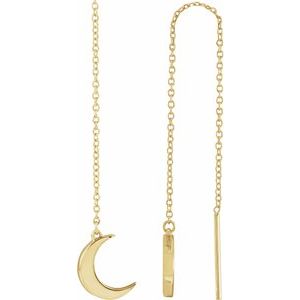 14K Yellow Crescent Chain Earrings - BN & CO JEWELRY