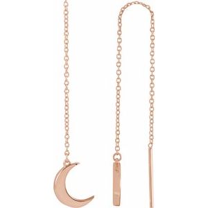 14K Rose Crescent Chain Earrings - BN & CO JEWELRY