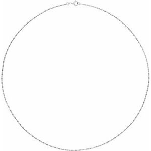 14K White 1.15 mm Alternating Diamond-Cut Bead 18" Chain - BN & CO JEWELRY