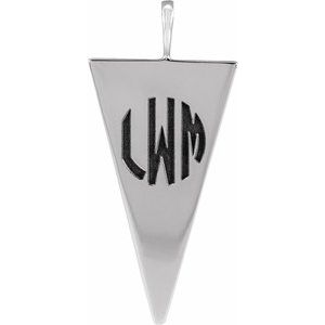 Sterling Silver 28x16 mm Engravable Geometric Pendant - BN & CO JEWELRY