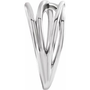 14K White 10.2 mm Criss-Cross Ring - BN & CO JEWELRY