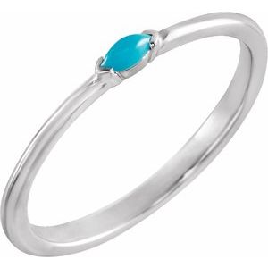 Sterling Silver Natural Turquoise Stackble Ring - BN & CO JEWELRY