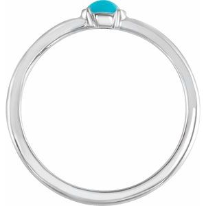Sterling Silver Natural Turquoise Stackble Ring - BN & CO JEWELRY