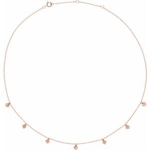 14K Rose Heart 7-Station 16-18" Necklace - BN & CO JEWELRY