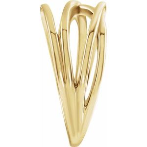 14K Yellow 10.2 mm Criss-Cross Ring - BN & CO JEWELRY