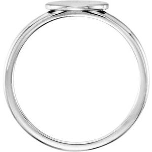14K White Oval Engravable Ring - BN & CO JEWELRY