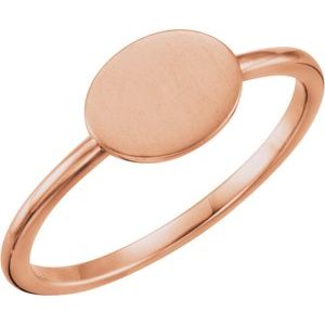 14K Rose Oval Engravable Ring - BN & CO JEWELRY