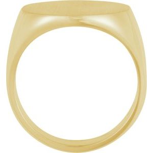 14K Yellow 18 mm Round Signet Ring - BN & CO JEWELRY