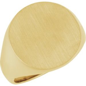 14K Yellow 18 mm Round Signet Ring - BN & CO JEWELRY