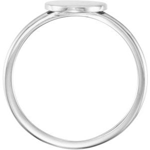 14K White Round Engravable Ring - BN & CO JEWELRY
