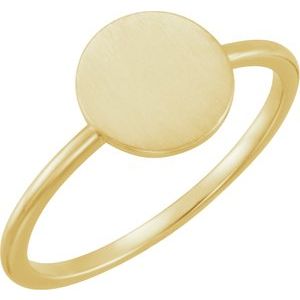 14K Yellow Round Engravable Ring - BN & CO JEWELRY