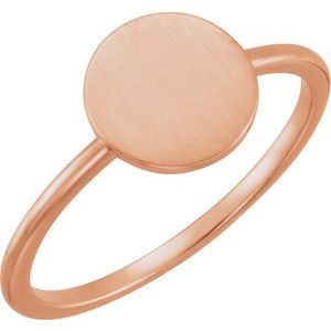 14K Rose Round Engravable Ring - BN & CO JEWELRY