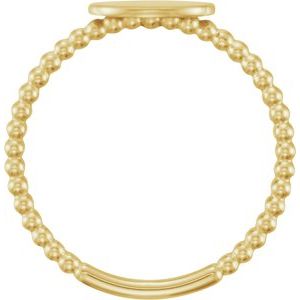 14K Yellow Oval Engravable Beaded Ring - BN & CO JEWELRY
