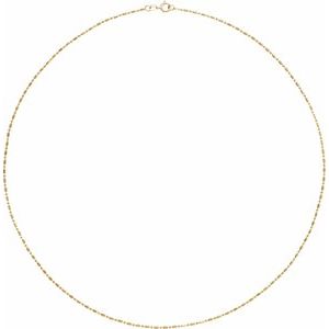 14K Yellow 1.15 mm Alternating Diamond-Cut Bead 24" Chain - BN & CO JEWELRY