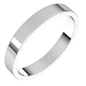14K White 3 mm Flat Band Size 4 - BN & CO JEWELRY