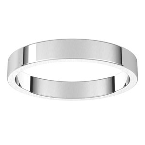 14K White 3 mm Flat Band Size 4 - BN & CO JEWELRY