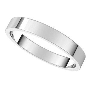 14K White 3 mm Flat Band Size 4 - BN & CO JEWELRY