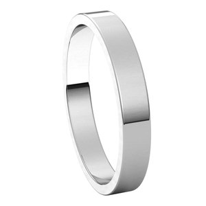 14K White 3 mm Flat Band Size 4 - BN & CO JEWELRY