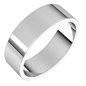 14K White 6 mm Flat Band Size 12.5 - BN & CO JEWELRY