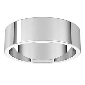 14K White 6 mm Flat Band Size 12.5 - BN & CO JEWELRY