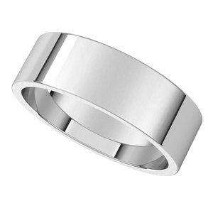 14K White 6 mm Flat Band Size 12.5 - BN & CO JEWELRY