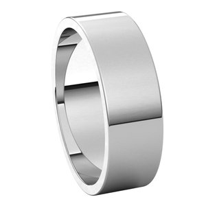 14K White 6 mm Flat Band Size 12.5 - BN & CO JEWELRY