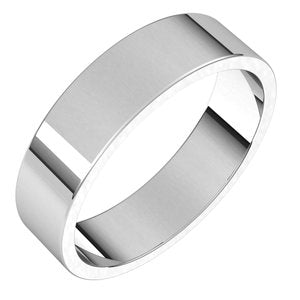 18K White 5 mm Flat Band Size 11 - BN & CO JEWELRY