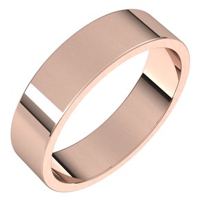 14K Rose 5 mm Flat Band Size 9 - BN & CO JEWELRY