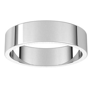 18K White 5 mm Flat Band Size 11 - BN & CO JEWELRY