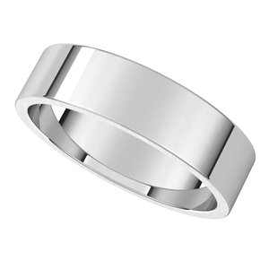 18K White 5 mm Flat Band Size 11 - BN & CO JEWELRY