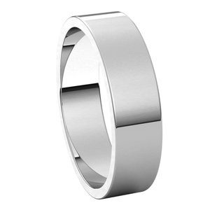 18K White 5 mm Flat Band Size 11 - BN & CO JEWELRY