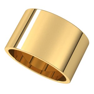 18K Yellow 12 mm Flat Band Size 9 - BN & CO JEWELRY