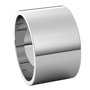 Sterling Silver 12 mm Flat Band Size 14 - BN & CO JEWELRY