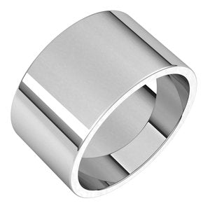 Sterling Silver 11 mm Flat Band Size 12 - BN & CO JEWELRY