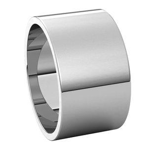 14K White 11 mm Flat Band - BN & CO JEWELRY