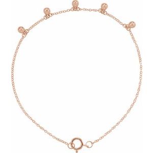 14K Rose Beaded 5-Station 7" Bracelet - BN & CO JEWELRY