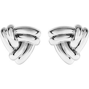 14K White Triangle Knot Earrings - BN & CO JEWELRY