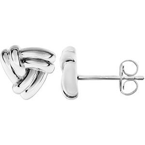 14K White Triangle Knot Earrings - BN & CO JEWELRY