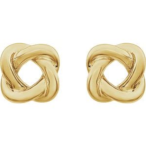 14K Yellow 7x7 mm Knot Earrings - BN & CO JEWELRY