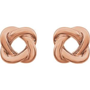 14K Rose 7x7 mm Knot Earrings - BN & CO JEWELRY