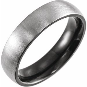 Black PVD Titanium 6 mm Half-Round Size 9.5 Band with Satin Finish - BN & CO JEWELRY