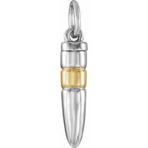10K White/Yellow 34.5x6.25 mm Bullet Ash Holder Pendant - BN & CO JEWELRY